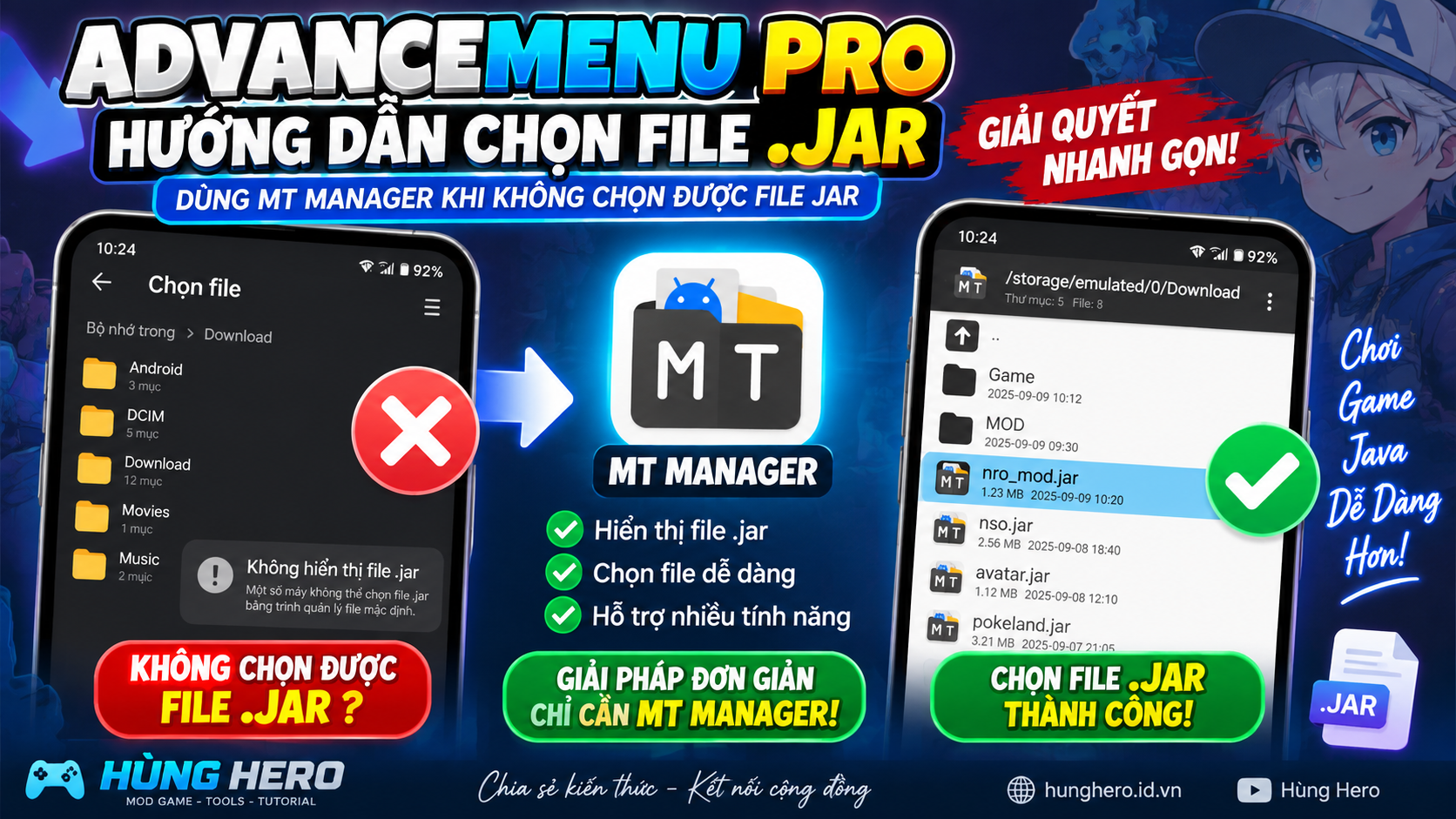 ADVANCEMENU PRO KHÔNG CHỌN ĐƯỢC FILE .JAR